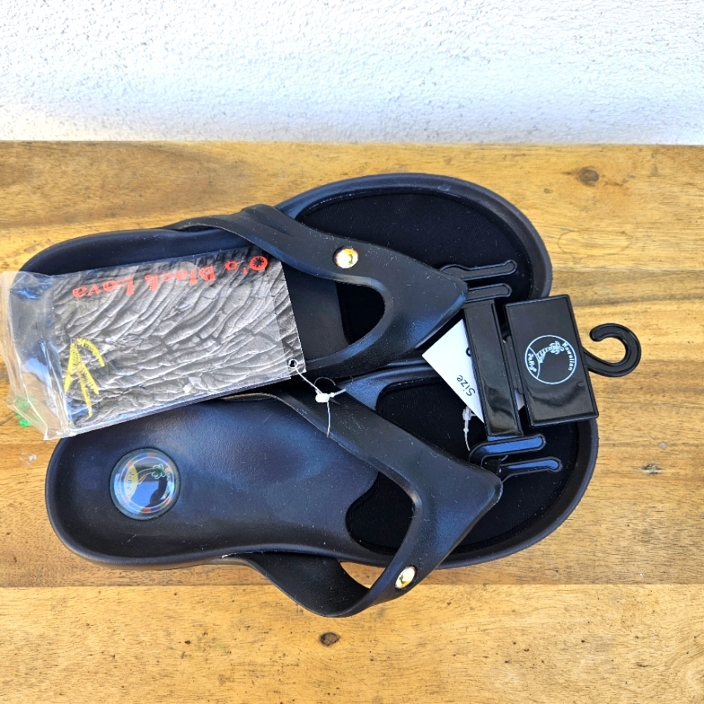 Hawaiian Jellys Ultra Comfort O'o Black Lava Unisex  Sandals Women's Siz… - Picture 5 of 16